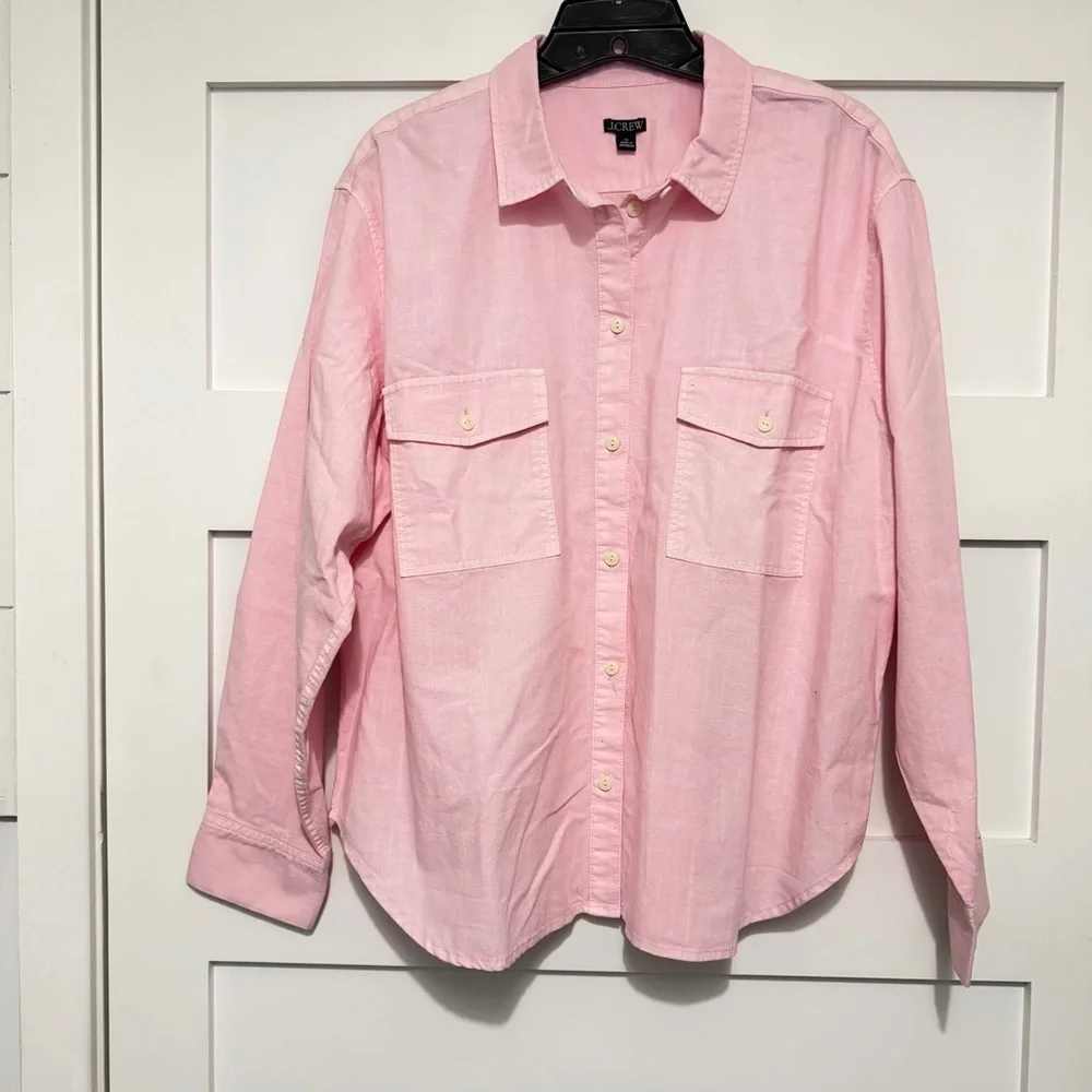 New! J. Crew Garment-dyed chambray shirt Pink 16 - 23884